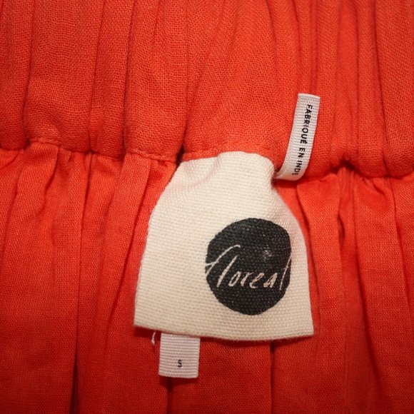 Orange Bi-level Peasant skirt SZ S - Picture 4 of 4